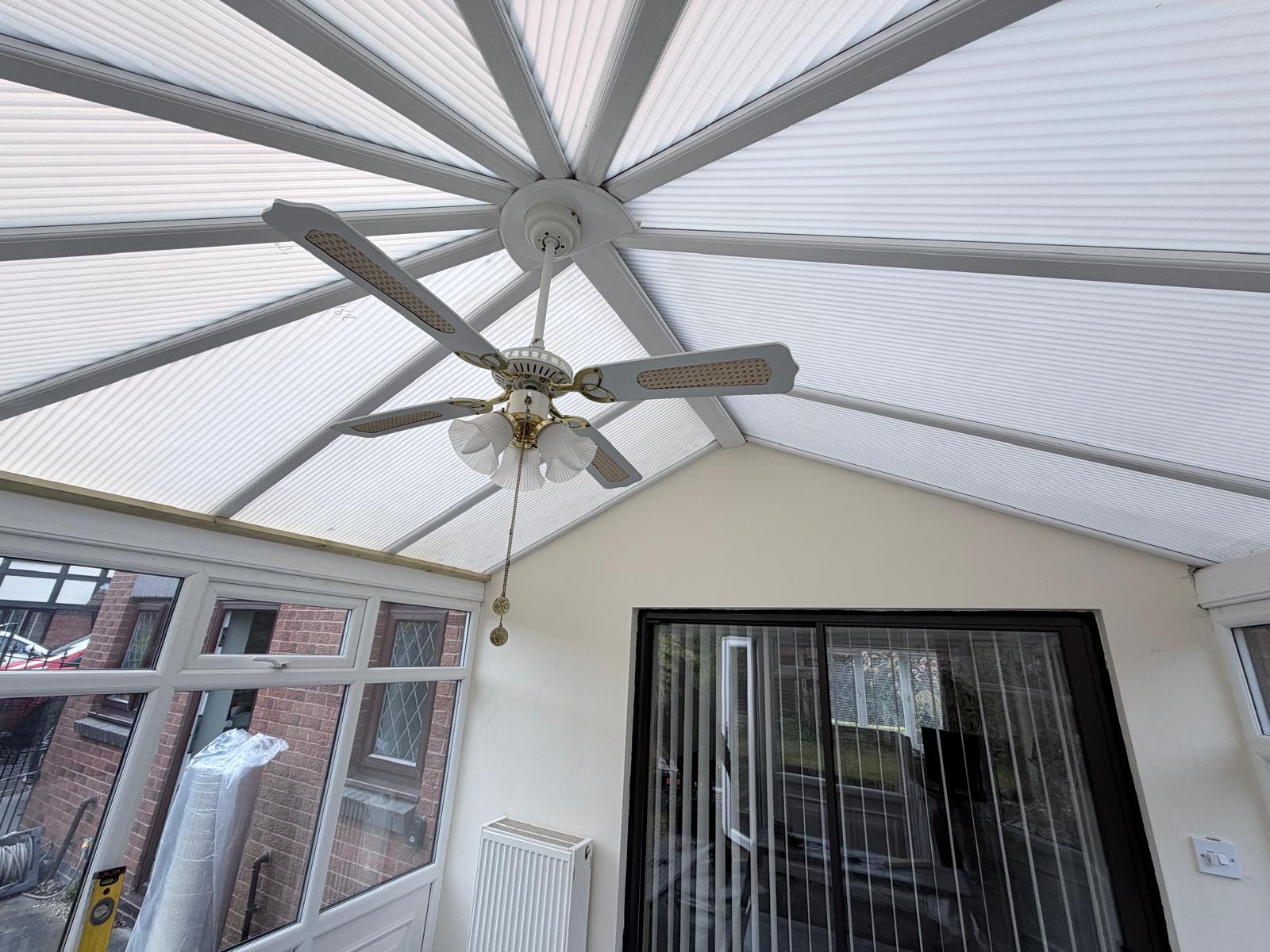 Before: Victorian 3-Facet Conservatory Insulation & Spotlights